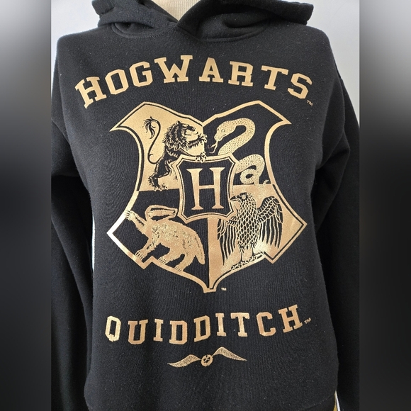 HARRY POTTER Black and Gold Hogwarts Quidditch Sweater. Size XS - Picture 3 of 11
